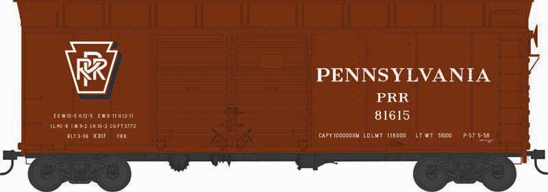 PREORDER Bowser 43340 HO X31F Double-Door Turtle-Roof Boxcar - Ready to Run -- Pennsylvania Railroad