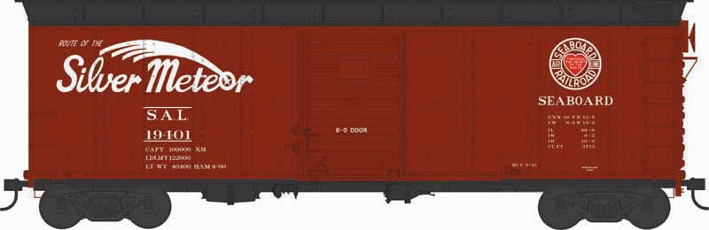 PREORDER Bowser 43346 HO X31 Single-Door Round Flush Roof Boxcar - Ready to Run -- Seaboard Air Line Silver Meteor