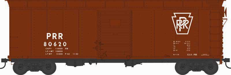 PREORDER Bowser 43325 HO X31A Single-Door Round Inset Roof Boxcar - Ready to Run -- Pennsylvania Railroad