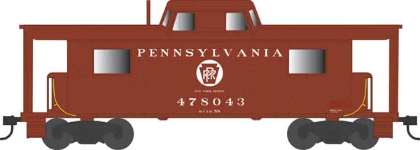 PREORDER Bowser 43423 HO PRR Class N8 Steel Center-Cupola Cabin Car (Caboose) - Ready to Run -- Pennsylvania Railroad