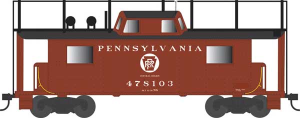 PREORDER Bowser 43426 HO PRR Class N8 Steel Center-Cupola Cabin Car (Caboose) - Ready to Run -- Pennsylvania Railroad