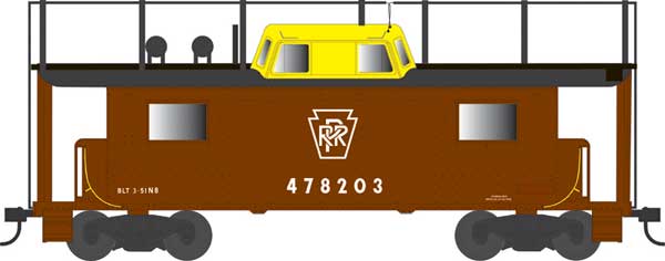 PREORDER Bowser 43415 HO PRR Class N8 Steel Center-Cupola Cabin Car (Caboose) - Ready to Run -- Pennsylvania Railroad