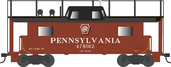 PREORDER Bowser 43416 HO PRR Class N8 Steel Center-Cupola Cabin Car (Caboose) - Ready to Run -- Pennsylvania Railroad