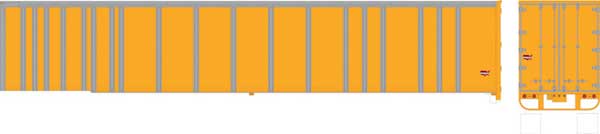 PREORDER Bowser 43433 HO 53' Platewall Highway Trailer - Assembled -- Painted, Unlettered (yellow)