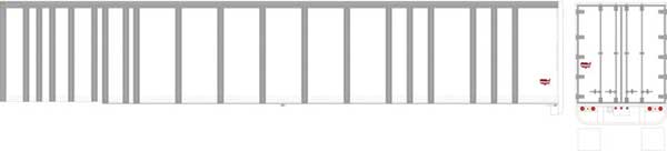 PREORDER Bowser 43432 HO 53' Platewall Highway Trailer - Assembled -- Painted, Unlettered (white)