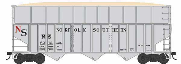 PREORDER Bowser 43439 HO 70-Ton Ribbed-Side Wood Chip Hopper with Ribbed Side Extensions - Ready to Run -- Original Norfolk Southern