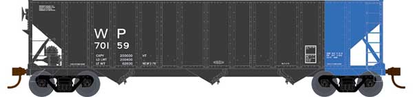 PREORDER Bowser 43548 HO 100-Ton 3-Bay Open Hopper - Ready to Run - Executive Line -- Western Pacific