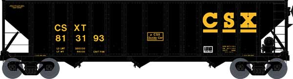 PREORDER Bowser 43522 HO 100-Ton 3-Bay Open Hopper - Ready to Run - Executive Line -- CSX