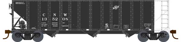 PREORDER Bowser 43514 HO 100-Ton 3-Bay Open Hopper - Ready to Run - Executive Line -- Chicago & North Western