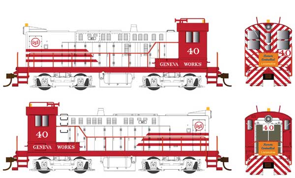 PREORDER Bowser 25479 HO Baldwin S12 - Standard DC -- Geneva Works US Steel