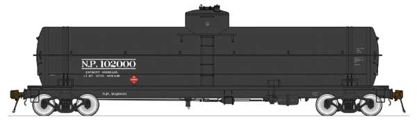 American Limited Models 1863 GATC Welded Tank Car - Ready to Run -- Northern Pacific 102015 (As-Delivered, black), HO Scale