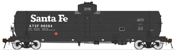 American Limited Models 1821 GATC Welded Tank Car - Ready to Run -- Santa Fe 98084 (black, Reclaimed Diesel Fuel Service), HO Scale