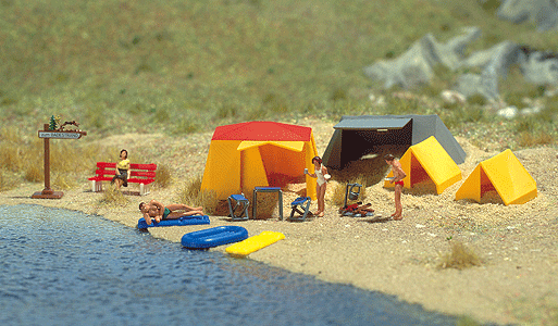 Busch Gmbh & Co Kg 6026 Camping Site, HO Scale