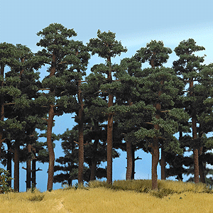Busch Gmbh & Co Kg 6141 Pine Trees -- 5-1/8 & 5-3/4"  13 & 14.5cm pkg(2), HO Scale