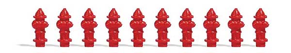 Busch Gmbh & Co Kg 7766 Fire Hydrants -- United States Style pkg(10), HO Scale