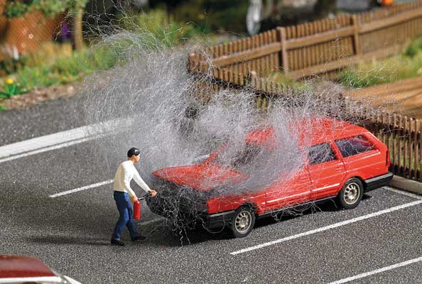 Busch Gmbh & Co Kg 7881 Volkswagen Passat Station Wagon on Fire with Figure - Action Set, HO Scale