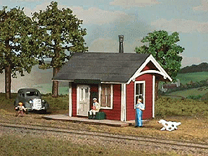 American Model Builders 490 Branchline Station w/Platform -- 6 x 4-1/4 x 3-1/2" 15 x 11.2 x 8.7cm, O Scale