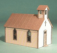 American Model Builders 491 Crossroads Church -- 7 x 4 x 6" 17.5 x 10 x 15cm, O Scale