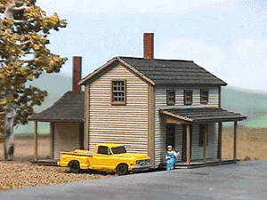 American Model Builders 628 Two-Story Section House - LASERkit(R) -- Kit - 2 x 2-1/2 x 1-1/2" 5.1 x 6.4 x 3.8cm, N Scale