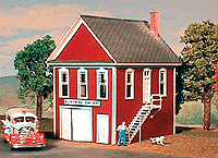 American Model Builders 647 Hillview Volunteer Fire Company -- 1-3/4 x 2-1/4 x 2-1/2" 4.4 x 5.6 x 6.3cm, N Scale