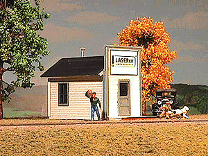 American Model Builders 799 LASERkit Xpress (Easy-To-Build Laser-Cut Wood Kit) -- False-Front Store 1-1/2 x 2-1/2 x 2" 3.7 x 6.25 x 5cm, HO Scale