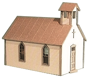 American Model Builders 791 Crossroads Church - LASERkit(R) Xpress -- Kit - 4 x 2 x 3-1/2" 10.2 x 5.1 x 8.9cm, HO Scale