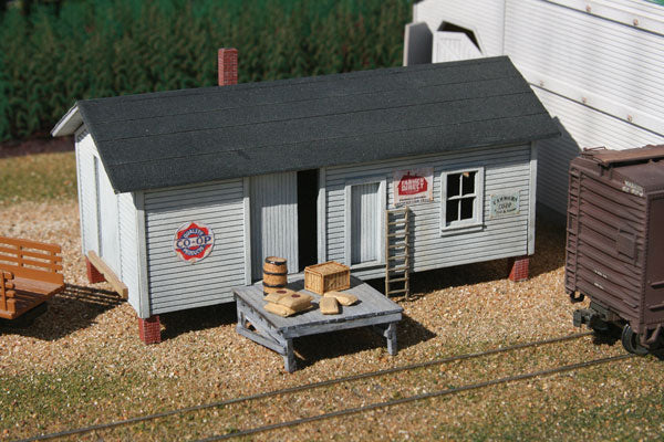 American Model Builders 706 Elevated Freight House -- Laser-Cut Wood Kit - 4-3/4 x 2-1/2 x 2-1/2" 11.8 x 6.2 x 6.2cm, HO Scale