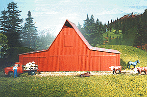 American Model Builders 711 Lineside Structures(R) Kit -- Feeder & Livestock Barn 7 x 4-3/4 x 3-1/2" 17.5 x 11.8 x 8.7 cm, HO Scale