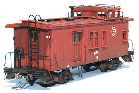 American Model Builders 884 Wood Caboose - Kit (Laser-Cut Wood) -- Missouri Pacific Drover's Car w/LCL Side Door, HO Scale