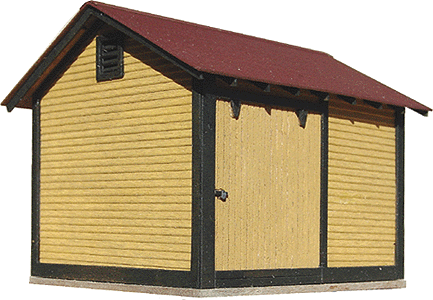 American Model Builders 169 ATSF Standard Yard Equipment & Facilities LaserKit(R) -- Standard Section Tool House - 2 x 1-3/4 x 1-3/4" 5 x 4.3 x 4.3cm, HO Scale