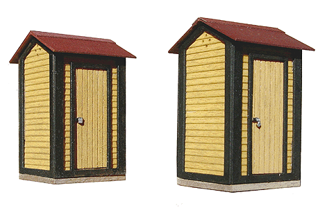 American Model Builders 167 ATSF Standard Yard Equipment & Facilities LaserKit(R) -- Single Stall Yard Closet (Outhouse) pkg(2), HO Scale