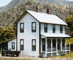 American Model Builders 140 Two-Story Farm House - LASERkit(R) -- Kit - 4-3/4 x 3-1/2 x 4-1/4" 11.8 x 8.7 x 10.6cm, HO Scale