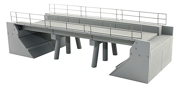 BLMA Models BLM4390 Concrete Segmental Bridge, Single Track, Plastic Kit -- Set A - Ends & Segments, HO Scale