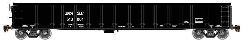 Atlas 20005112 Thrall 2743 Gondola - Ready to Run - Master(R) -- BNSF Railway 513125 (black, reporting Marks Only), HO Scale