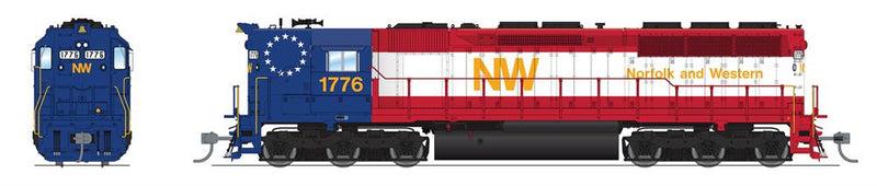 BLI 9006 EMD SD45, NW 1776, Bicentennial, High Hood, No-Sound/DCC-Ready, HO