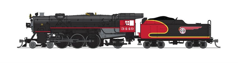 BLI 8061 Heavy Pacific 4-6-2, ATSF 3449, Warbonnet Fantasy Scheme, No-Sound/DCC-Ready, N (NP)