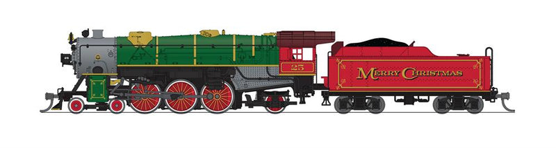 BLI 8067 Heavy Pacific 4-6-2, "Merry Christmas" w/ Red & Green, No-Sound/DCC-Ready, N (NP)