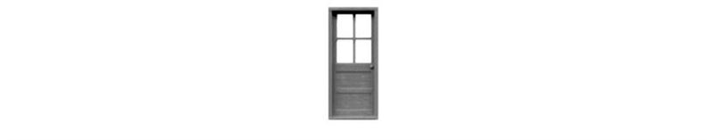 Tichy Train Group 8009 Wood Door pkg(6) -- With 4-Lite Top - Scale 3' x 6'8"  91.4 x 203cm, HO Scale
