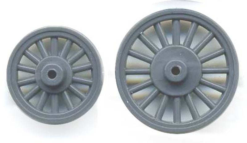 San Juan Details (formerly Grandt Line) 8032 Circus Wagon Wheels -- Baggage/Plain: 36" Front & 48" Rear - Four Complete Sets, N Scale