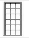 Tichy Train Group 8054  9/9 DBL HUNG WINDOW 12pcs, HO