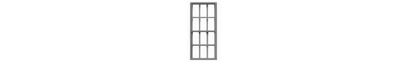 Tichy Train Group 8058 Masonry Windows pkg(12) -- 6/6 Double Hung; Scale 35" Wide x 75" High (Fits .40 x .87" Opening), HO Scale