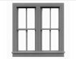 Tichy Train Group 8063  DBL 2/2 DBL HUNG WINDOW 6pc, HO