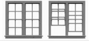 Tichy Train Group 8070  DBL 4/4 DBL HUNG WINDOW 6pc, HO