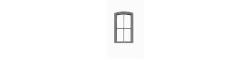 Tichy Train Group 8072 Windows - Double Hung pkg(10) -- 2/2 Arch Top; Scale 30 x 60"  76.2 x 152cm, HO Scale