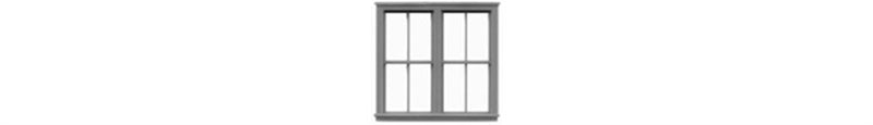 Tichy Train Group 8103 Windows - Double Hung pkg(6) -- Double (Matches 8025); 64 x 62" (Fits .75 x .75" Opening), HO Scale