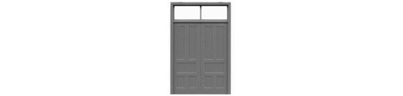 Tichy Train Group 8111 Doors - pkg(3) -- Double w/2 Lite Transom; 72 x 115" (Fits .875 x 1.36" Opening), HO Scale