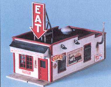 Blair Line 90 Fred & Red's Hamburgers -- Kit - 1-1/8 x 2-1/2" 2.9 x 6.4cm, N Scale