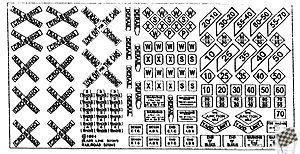 Blair Line 1 Highway Signs -- Railroad Signs (1900-Present; black, white), N Scale