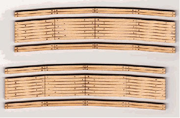 Blair Line 11 2-Lane Curved Laser-Cut Wood Grade Crossing 2-Pack -- 12-14" Radius, N Scale