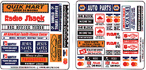 Blair Line 150 Storefront & Advertising Signs -- Modern Storefront (1975-1990s), HO Scale